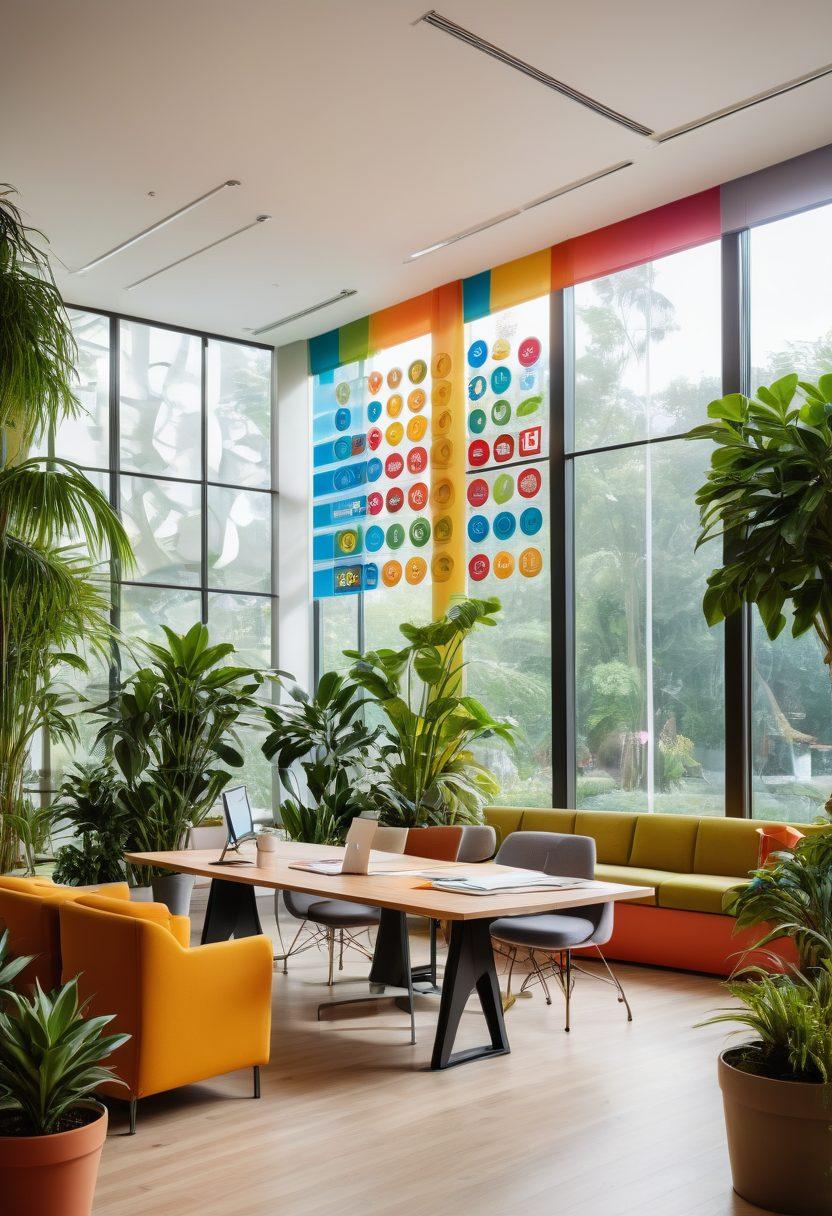 A dynamic scene depicting a diverse group of professionals engaged in a lively discussion about certifications, surrounded by a variety of certification badges and charts showing upward trends. The background features a bright, inspiring office space filled with plants and windows letting in abundant light. The atmosphere conveys ambition and collaboration. vibrant colors. super-realistic.